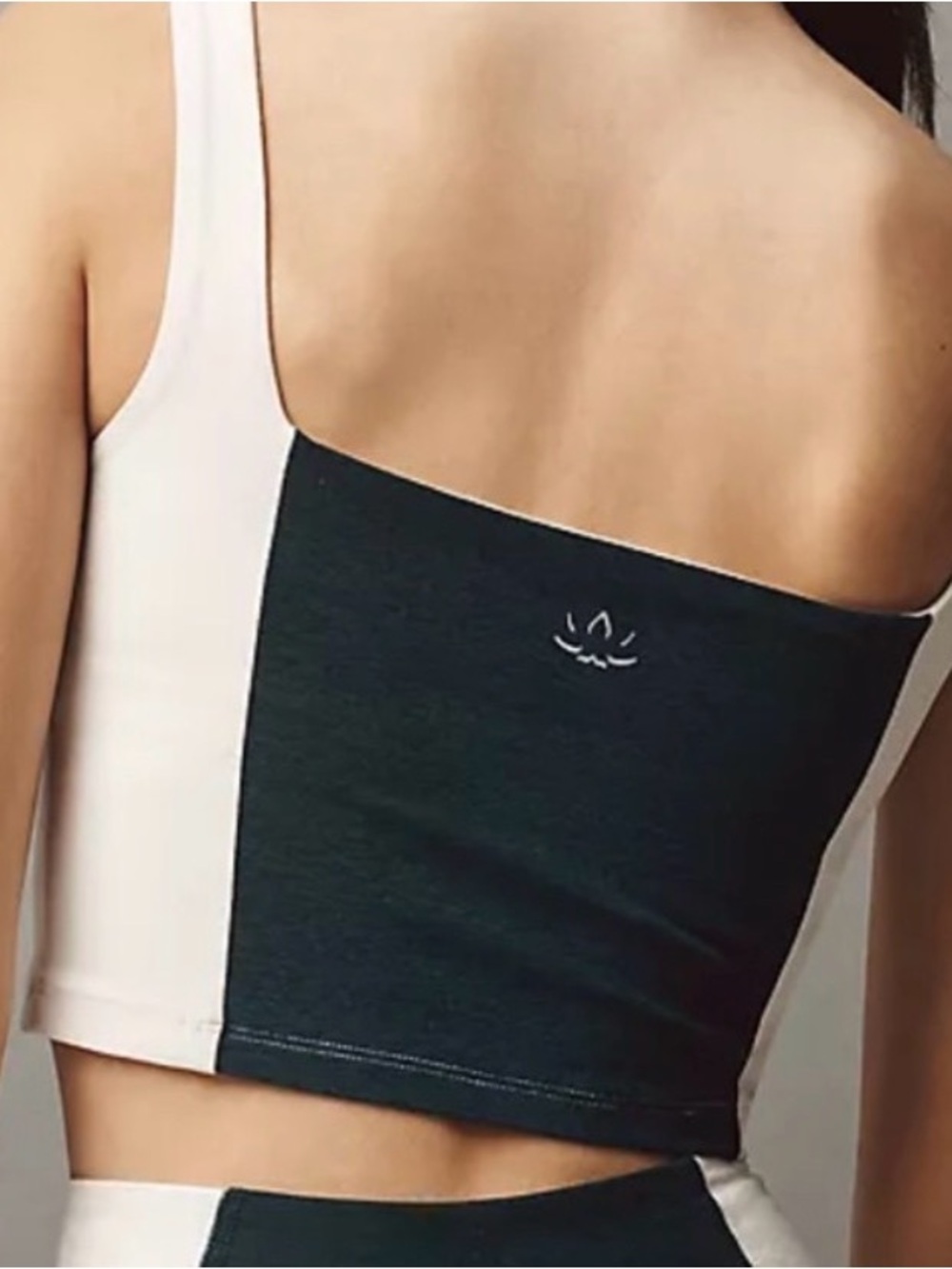 Beyond yoga white and green tank top size small